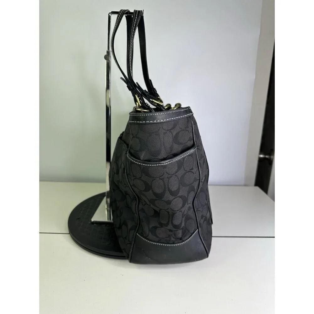 Coach Oversized Shoulder Bag Diaper Bag Brown Model 10841 Black